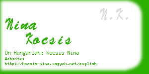 nina kocsis business card